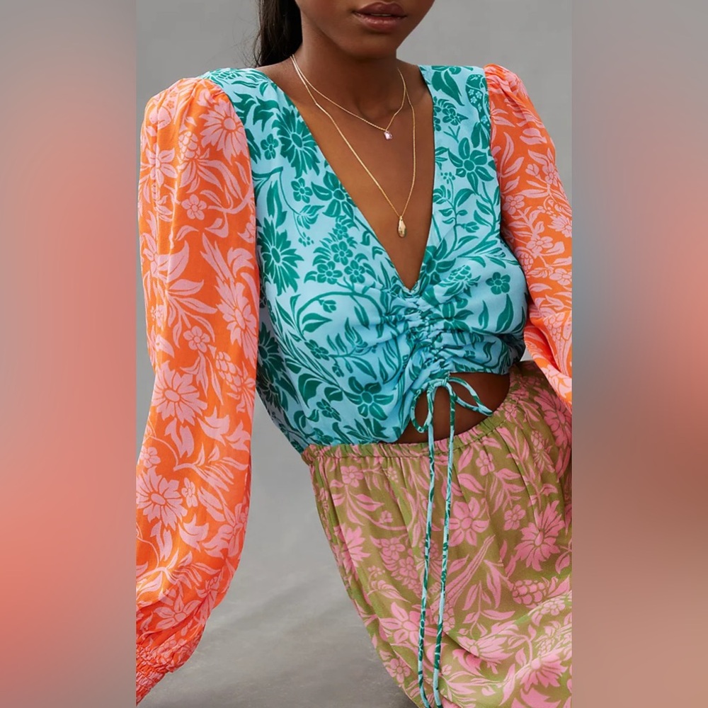 FARM Rio Floral Maxi Dress - Orange, Blue, Green